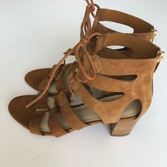 MARC FISCHER SUEDE LACE-UP BLOCK HEEL SANDAL - Picture 2 of 8